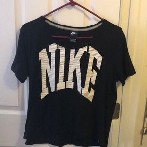 Black Nike T-Shirt with Jersey lettering